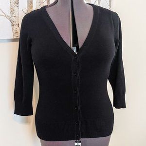 ~*AB Studio Black V-Neck Cardigan - Size L*~
